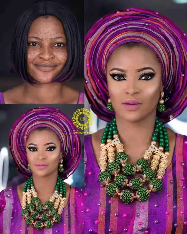 Check Out These Before & After Makeup Photos Of A Young Lady. See The Transformation